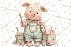Easter Farm Animals Clipart PNG, Farm Animals Easter Eggs Product Image 3