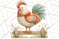 Farm Animals Clipart PNG, Cow Pig Sheep Horse Chicken Goat Product Image 4
