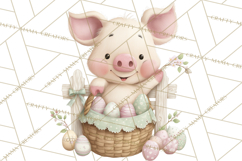 Easter Farm Animals Clipart PNG, Farm Animals Easter Eggs Product Image 4