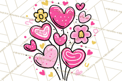 Bubblegum Pop Valentine Clipart PNG Hearts Candy Cupcakes Product Image 4