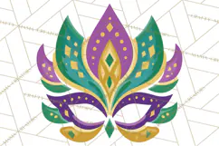 Mardi Gras Clipart PNG Party Icons Masks Beads Fleur De Lis Product Image 4