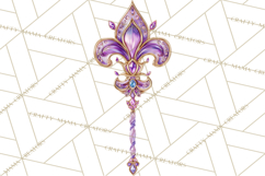 Mardi Gras Clipart PNG Party Icons Masks Beads Fleur De Lis Product Image 3