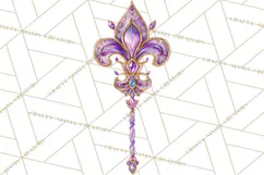 Mardi Gras Clipart PNG Party Icons Masks Beads Fleur De Lis Product Image 3