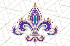 Mardi Gras Clipart PNG Party Icons Masks Beads Fleur De Lis Product Image 2
