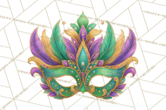 Mardi Gras Clipart PNG Party Icons Masks Beads Fleur De Lis Product Image 3