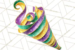 Mardi Gras Clipart PNG Party Icons Masks Beads Fleur De Lis Product Image 4