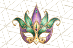 Mardi Gras Clipart PNG Party Icons Masks Beads Fleur De Lis Product Image 3
