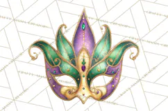 Mardi Gras Clipart PNG Party Icons Masks Beads Fleur De Lis Product Image 3