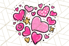 Bubblegum Pop Valentine Clipart PNG Hearts Candy Cupcakes Product Image 2