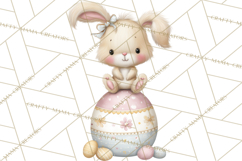 Easter Bunnies Clipart, Cute Cartoon Bunnies Png Product Image 2