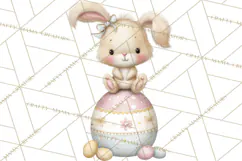 Easter Bunnies Clipart, Cute Cartoon Bunnies Png Product Image 2