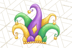Mardi Gras Clipart PNG Party Icons Masks Beads Fleur De Lis Product Image 5