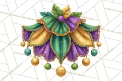Mardi Gras Clipart PNG Party Icons Masks Beads Fleur De Lis Product Image 3
