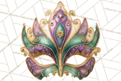 Mardi Gras Clipart PNG Party Icons Masks Beads Fleur De Lis Product Image 4