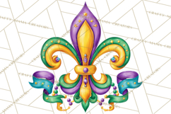 Mardi Gras Clipart PNG Party Icons Masks Beads Fleur De Lis Product Image 4