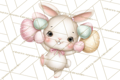 Easter Bunnies Clipart, Cute Cartoon Bunnies Png Product Image 3