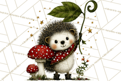 Forest Friends Woodland Animals PNG Clipart Mushrooms Art Product Image 3