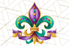 Mardi Gras Clipart PNG Party Icons Masks Beads Fleur De Lis Product Image 2