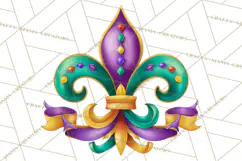 Mardi Gras Clipart PNG Party Icons Masks Beads Fleur De Lis Product Image 2