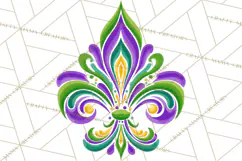 Mardi Gras Clipart PNG Party Icons Masks Beads Fleur De Lis Product Image 4