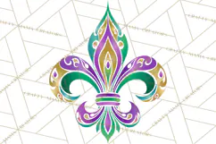 Mardi Gras Clipart PNG Party Icons Masks Beads Fleur De Lis Product Image 5