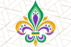 Mardi Gras Clipart PNG Party Icons Masks Beads Fleur De Lis Product Image 2