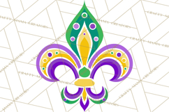 Mardi Gras Clipart PNG Party Icons Masks Beads Fleur De Lis Product Image 3