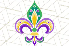 Mardi Gras Clipart PNG Party Icons Masks Beads Fleur De Lis Product Image 3