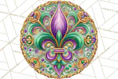 Mardi Gras Clipart PNG Party Icons Masks Beads Fleur De Lis Product Image 4