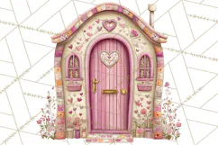 Heart Homes Valentine Clipart, Cozy Cottage PNG Product Image 4