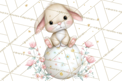 Easter Bunnies Clipart, Cute Cartoon Bunnies Png Product Image 4