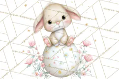 Easter Bunnies Clipart, Cute Cartoon Bunnies Png Product Image 4