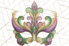 Mardi Gras Clipart PNG Party Icons Masks Beads Fleur De Lis Product Image 3