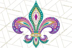 Mardi Gras Clipart PNG Party Icons Masks Beads Fleur De Lis Product Image 5