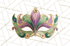 Mardi Gras Clipart PNG Party Icons Masks Beads Fleur De Lis Product Image 2