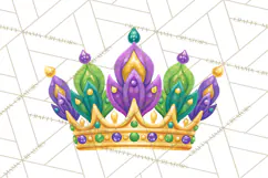 Mardi Gras Clipart PNG Party Icons Masks Beads Fleur De Lis Product Image 3