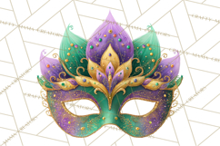 Mardi Gras Clipart PNG Party Icons Masks Beads Fleur De Lis Product Image 2