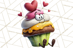 Quirky Valentine Monster Clipart PNG for Cute Printable Product Image 3