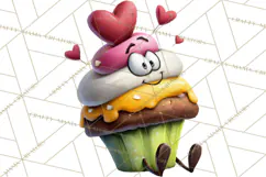 Quirky Valentine Monster Clipart PNG for Cute Printable Product Image 3