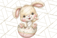 Easter Bunnies Clipart, Cute Cartoon Bunnies Png Product Image 5