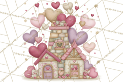 Heart Homes Valentine Clipart, Cozy Cottage PNG Product Image 5