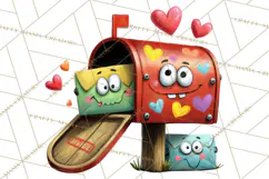 Quirky Valentine Monster Clipart PNG for Cute Printable Product Image 3