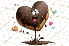 Quirky Valentine Monster Clipart PNG for Cute Printable Product Image 5