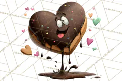 Quirky Valentine Monster Clipart PNG for Cute Printable Product Image 5