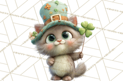 Lucky Animals Clipart, St. Patrick’s Day PNG, Cute Shamrock Product Image 2