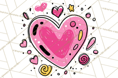 Bubblegum Pop Valentine Clipart PNG Hearts Candy Cupcakes Product Image 2