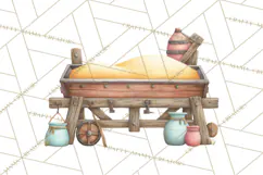 Farm Animals Clipart PNG, Cow Pig Sheep Horse Chicken Goat Product Image 2