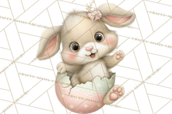 Easter Bunnies Clipart, Cute Cartoon Bunnies Png Product Image 2