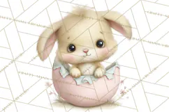 Easter Bunnies Clipart, Cute Cartoon Bunnies Png Product Image 3