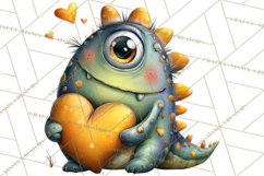 Quirky Valentine Monster Clipart PNG for Cute Printable Product Image 5